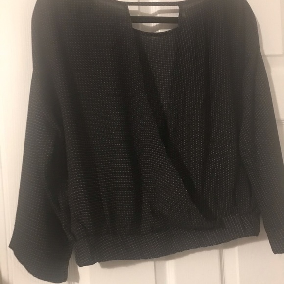 Black and white polka dot sheer blouse - Picture 2 of 5